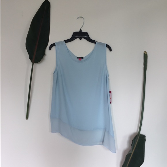 Vince Camuto Sheer Light Blue Top - Picture 1 of 5
